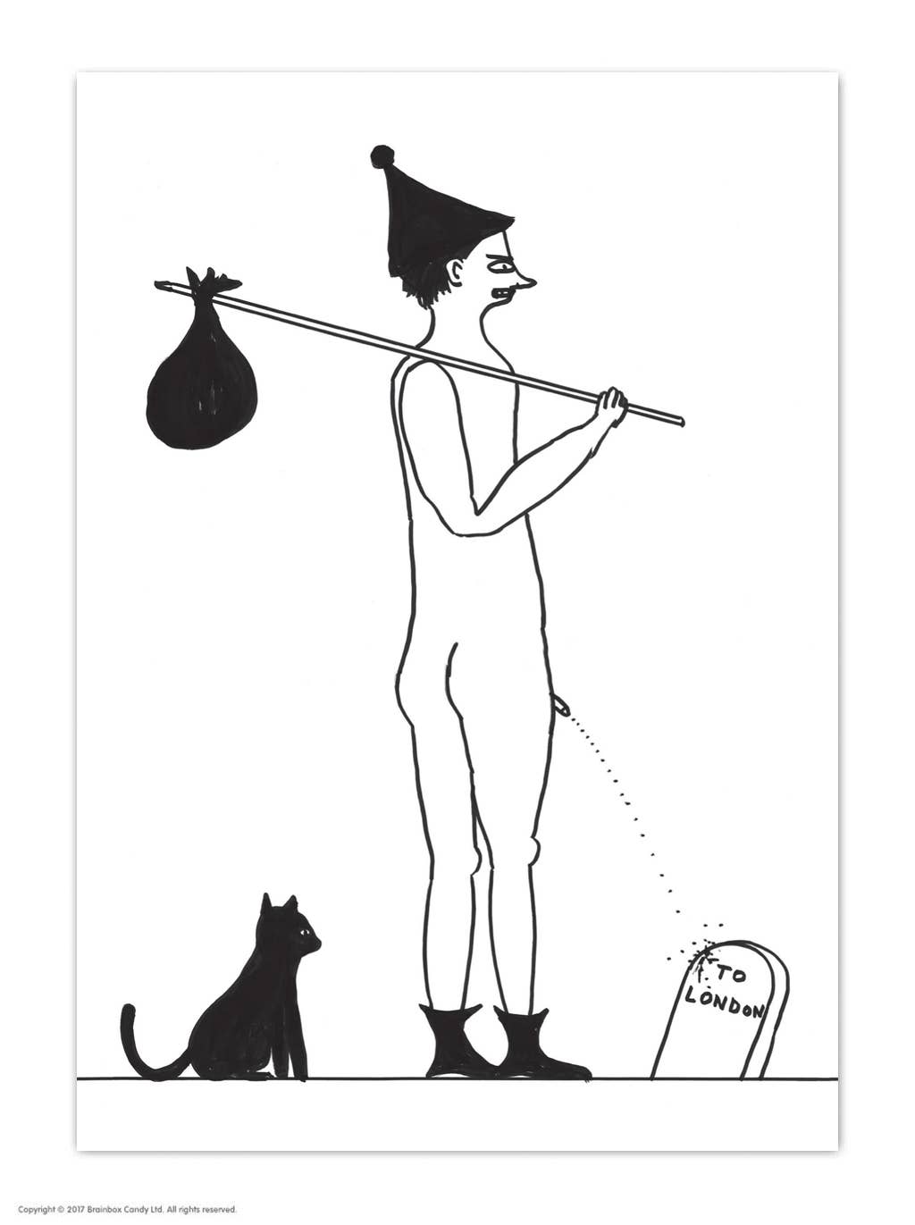 Sale Funny David Shrigley A6 Art Postcard  - To London