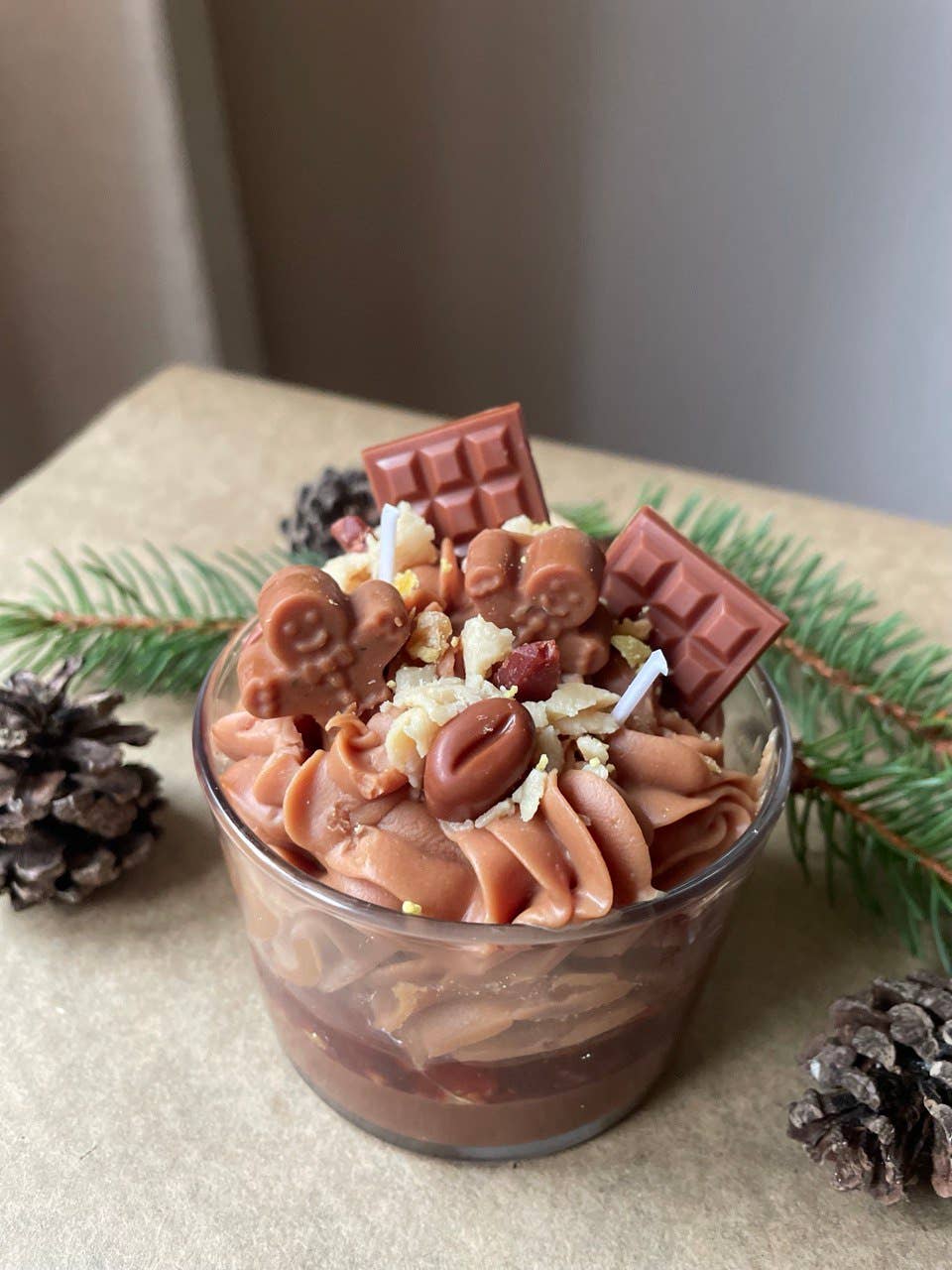 Coffee & Chocolate Shortcake Dessert Candle
