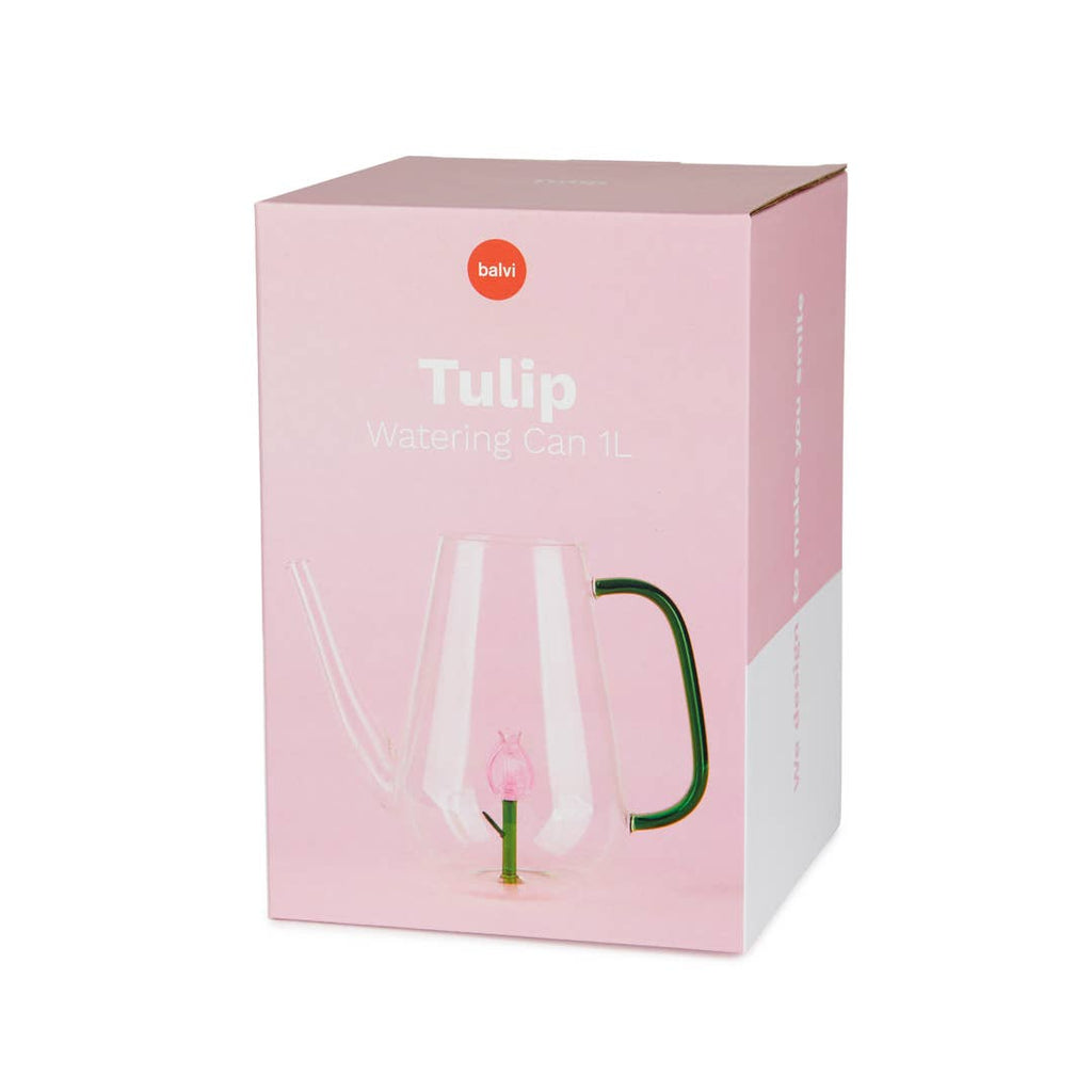 Balvi Botanical Glass Watering Can | 1L Tulip