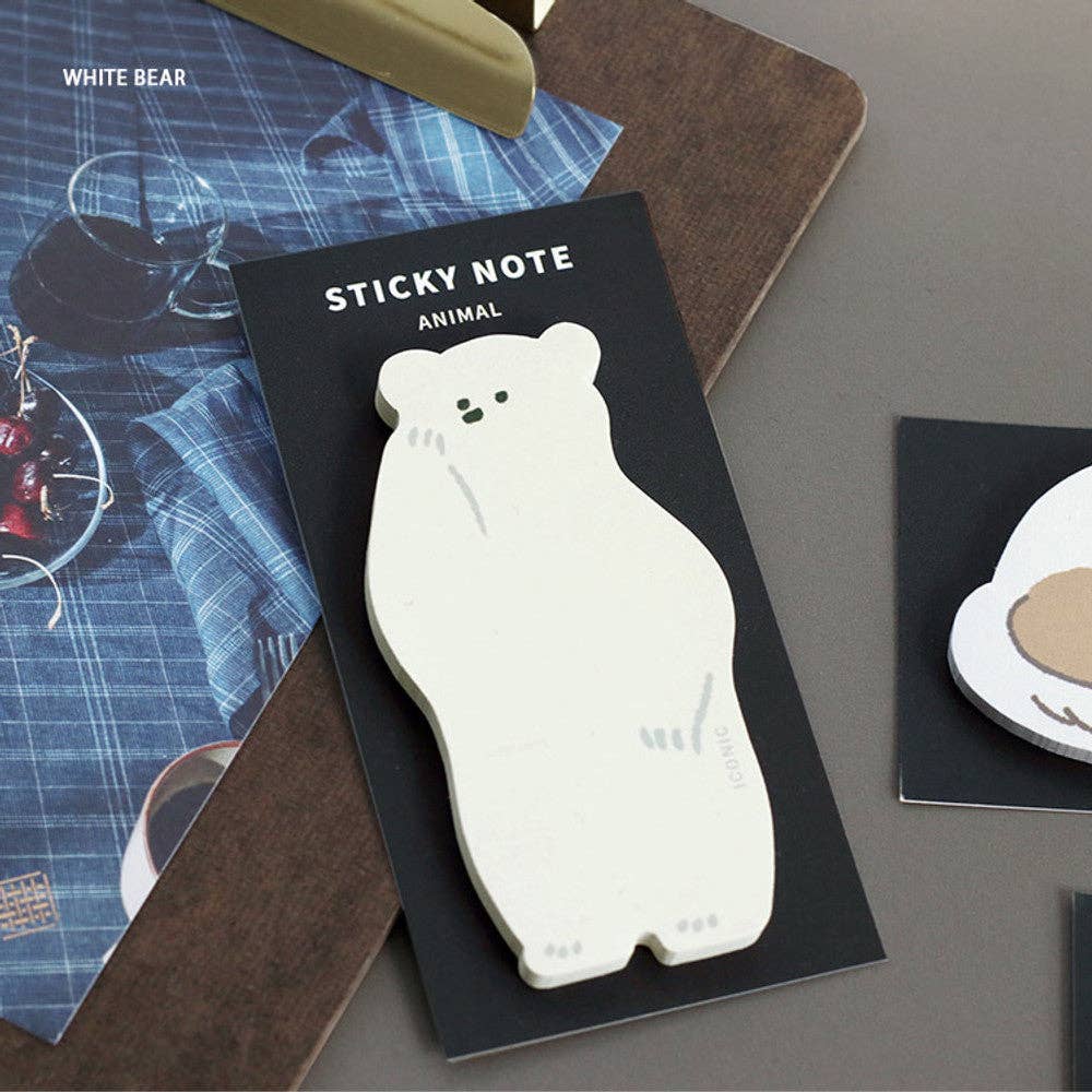 Iconic Animal Design Sticky Note: Brown Bear