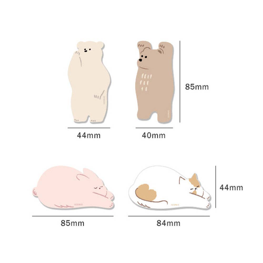 Iconic Animal Design Sticky Note: Brown Bear