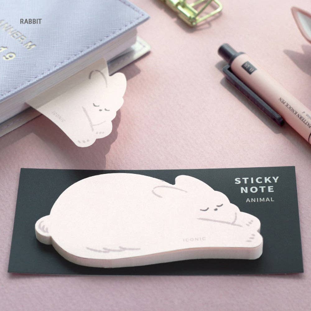Iconic Animal Design Sticky Note: Brown Bear