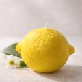 Realistic Lemon Scented Candle - bees/soya wax, cotton wick: Unscented