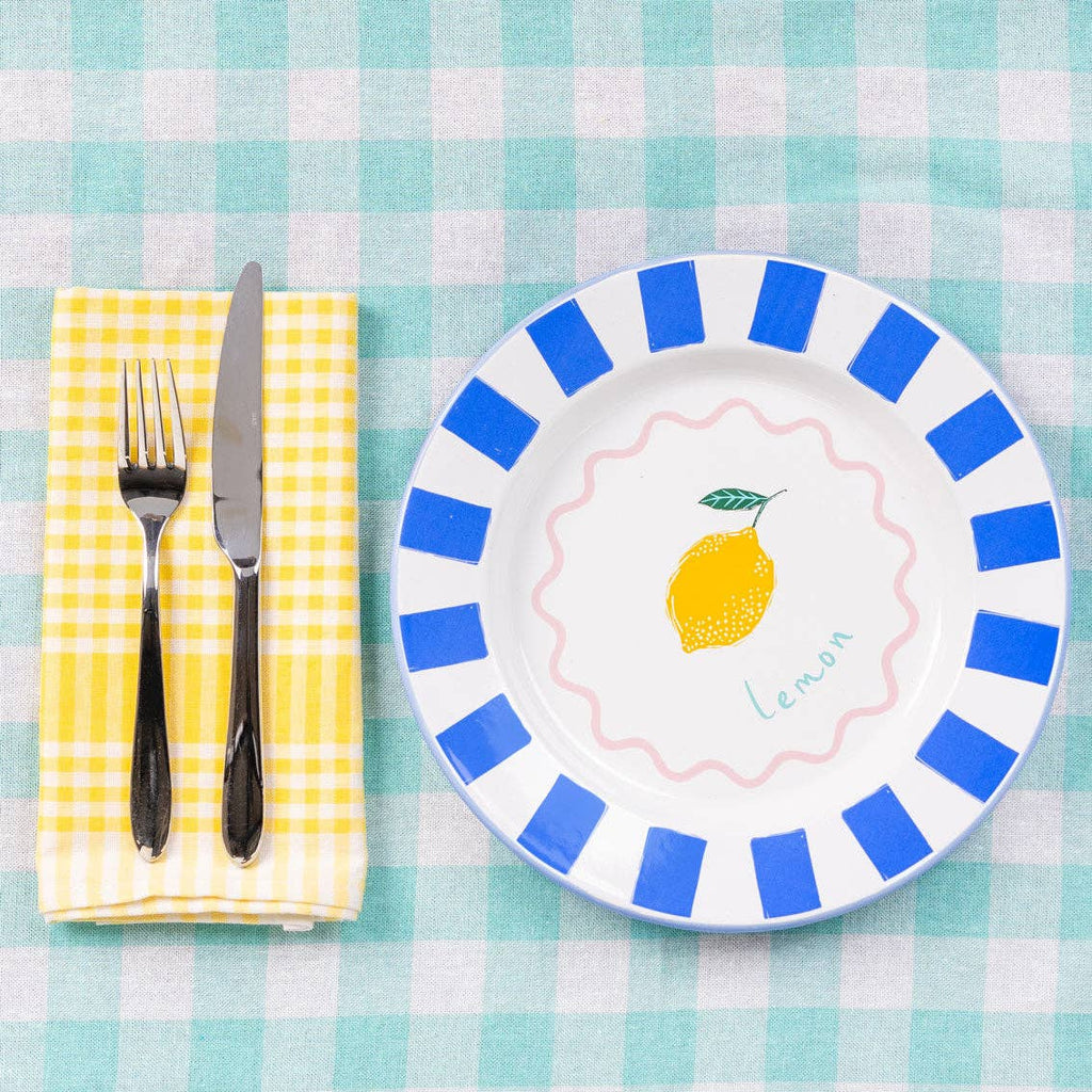Lemon Enamel Plate - 25cm | Summer Plates |