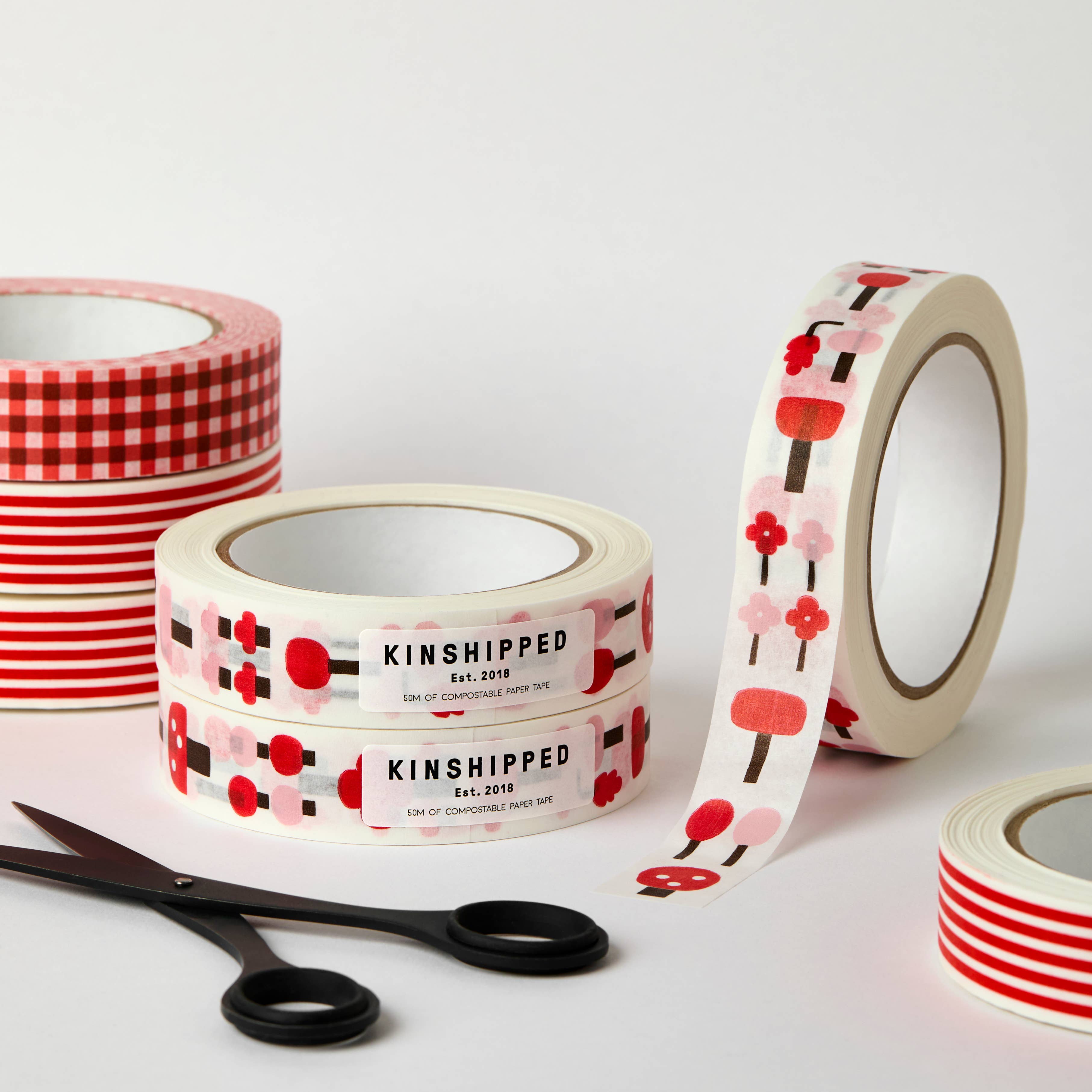 Pink Trees Mushroom 50m Paper Tape