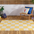 Checkerboard 120x180cm Outdoor 100% Recycled Rug Yellow: Yellow / 120 x 180cm
