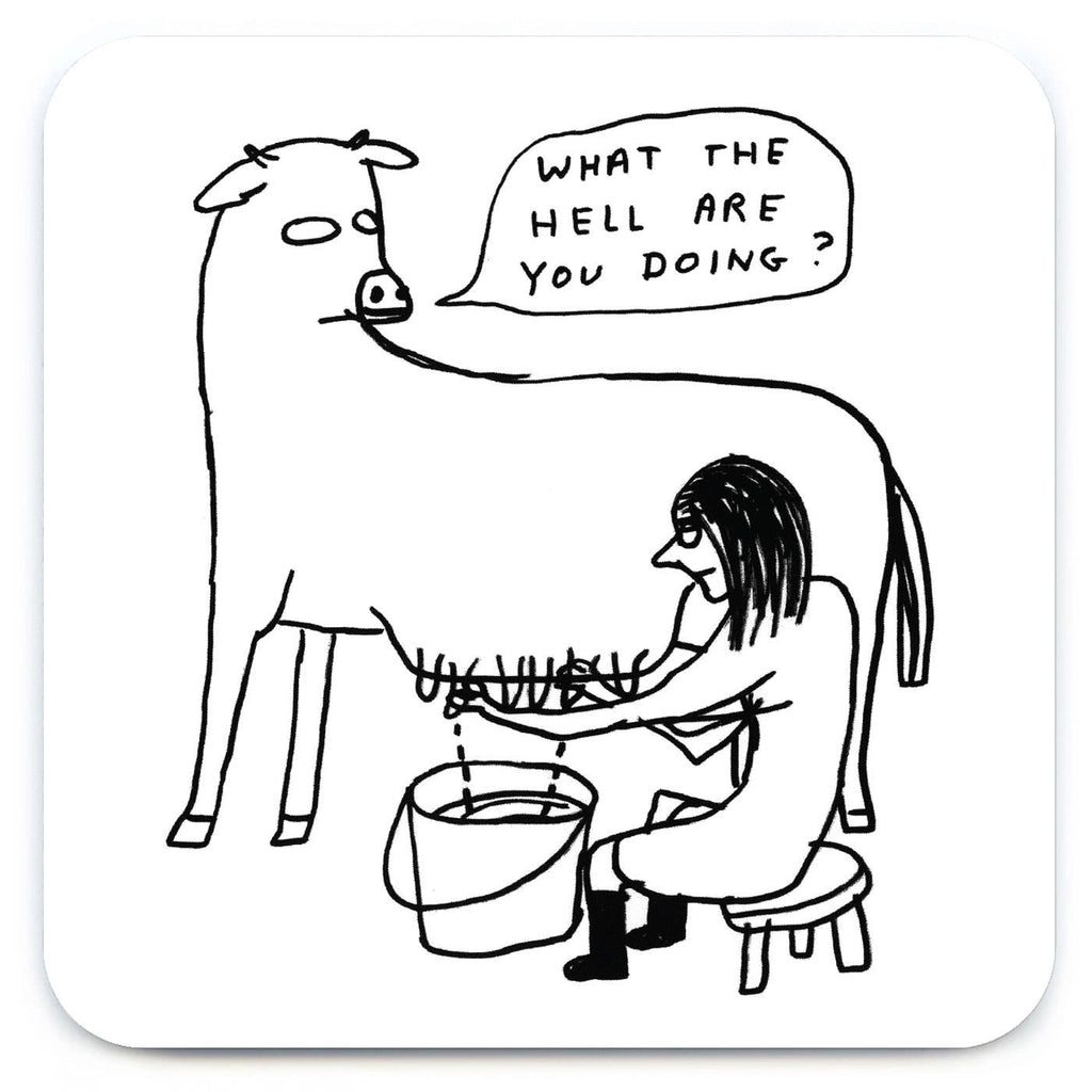 Funny Gift David Shrigley Coaster - What The Hell