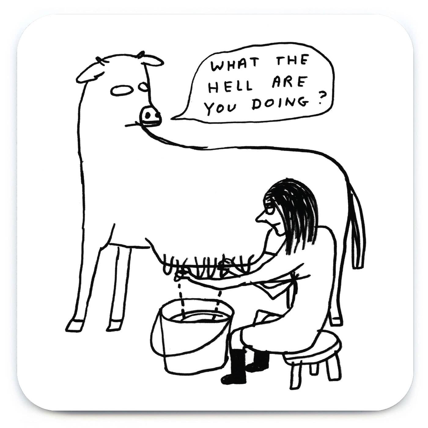 Funny Gift David Shrigley Coaster - What The Hell