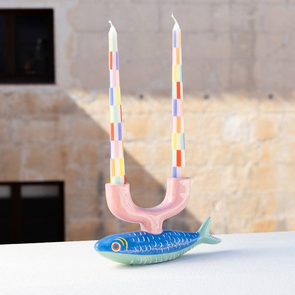 Sardine Fish Ceramic Candle Holder | Unique Summer Gifts |