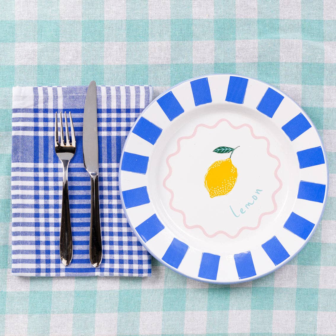 Lemon Enamel Plate - 25cm | Summer Plates |