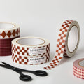 PAPER TAPE - BURGUNDY/RUSSET CHECKERBOARD