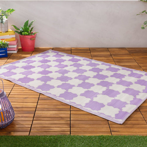 Check Indoor/Outdoor 100% Recycled Rug Lilac: Lilac / 120 x 180cm