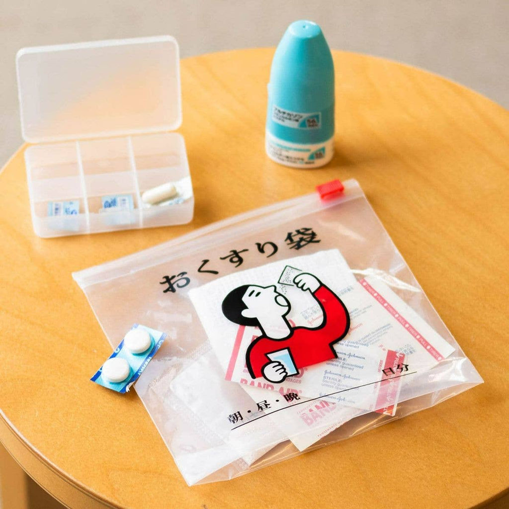Hightide New Retro Zipper Bag M (Pack of 6): Clear (Medicine Bag)
