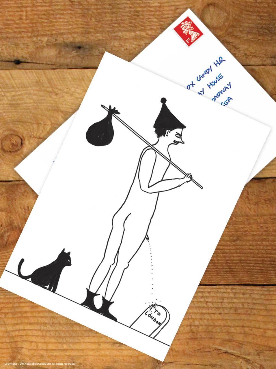 Sale Funny David Shrigley A6 Art Postcard  - To London