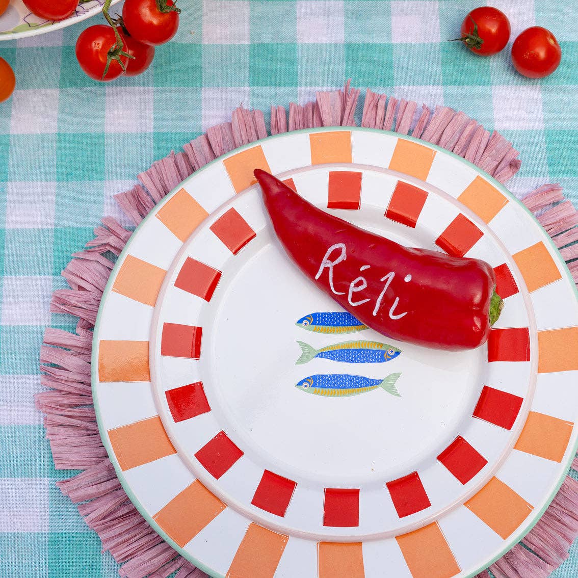 Sardine Fish Enamel Plate - 20cm | Summer Dinner Plates |
