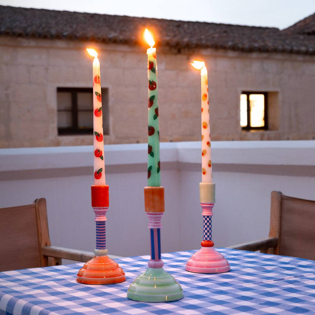 Enamel Candle Holder - 18cm | Summer Home Decor Gifts |