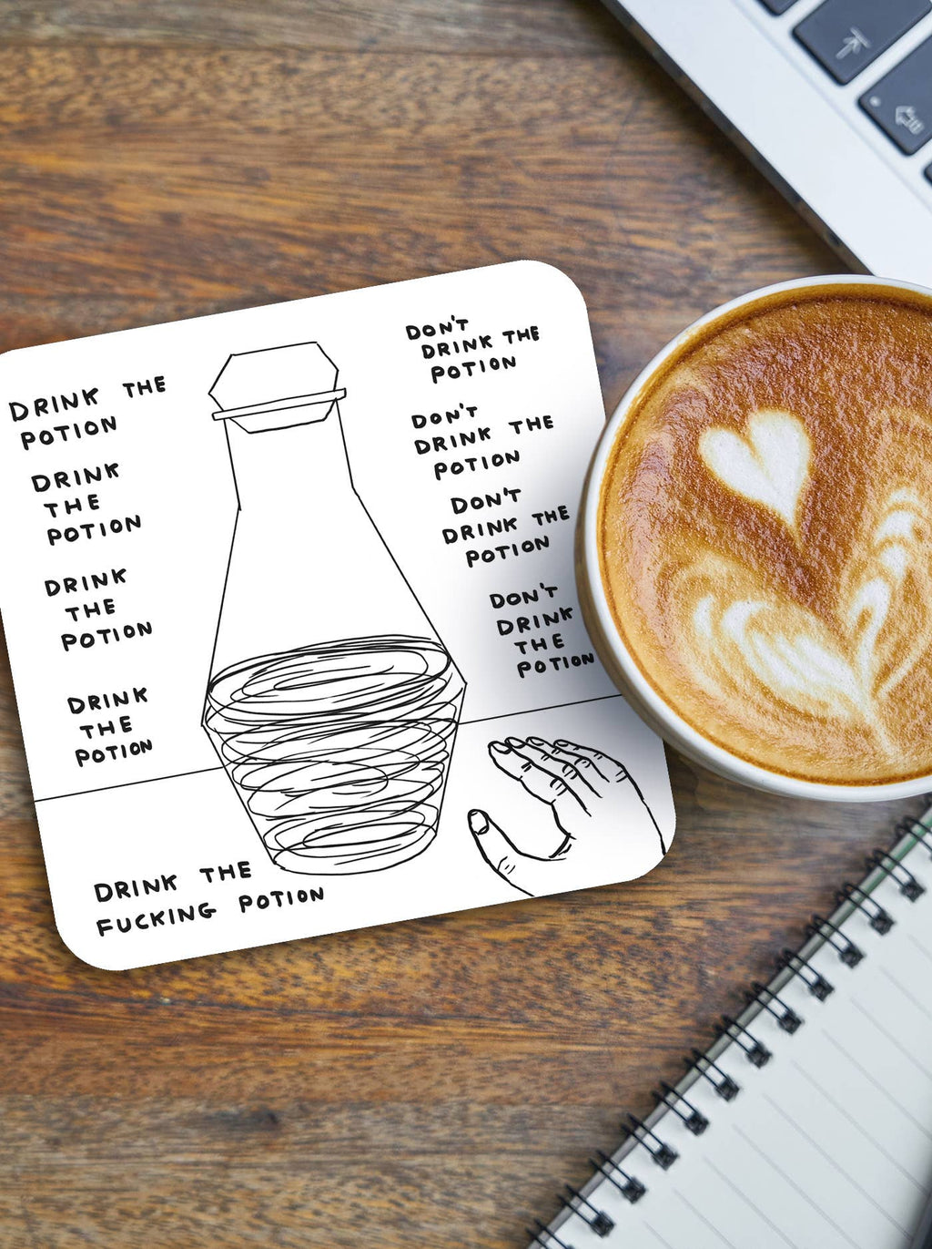 Sale Funny Gift David Shrigley Coaster - Drink The Potion