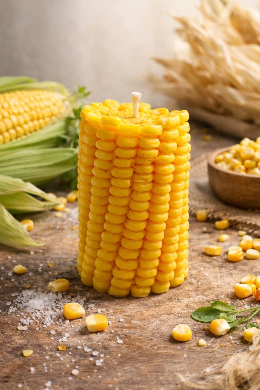 Realistic Corn candle - bees wax, home decor