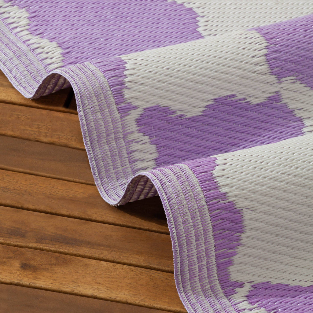 Check Indoor/Outdoor 100% Recycled Rug Lilac: Lilac / 120 x 180cm