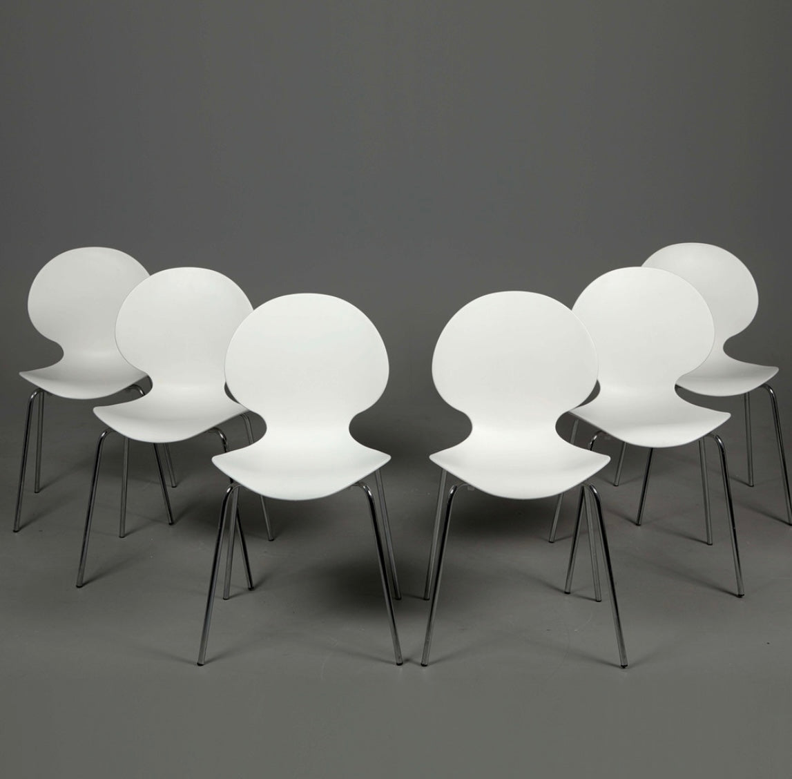 Set of 6 Galvano Tecnica Chairs (white)