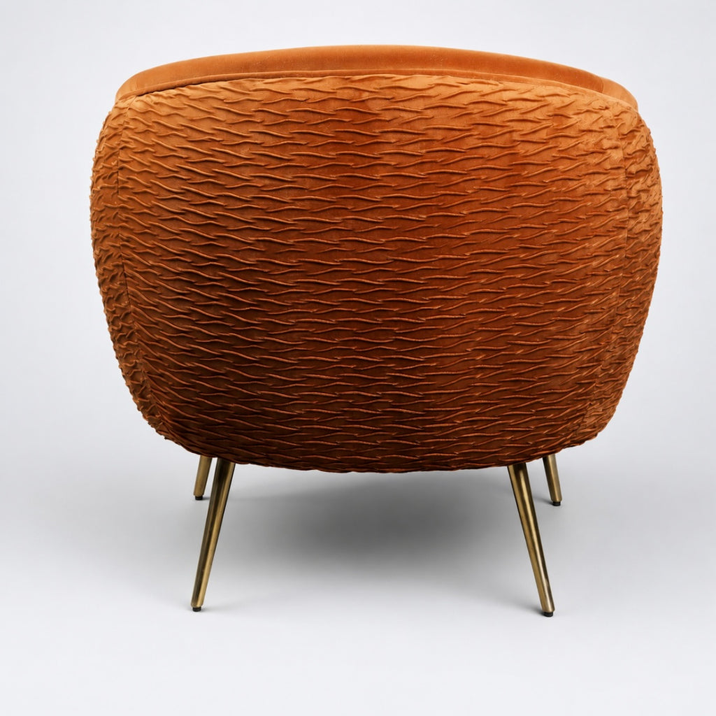 Bold Monkey So Curvy Lounge Chair in Burnt Orange