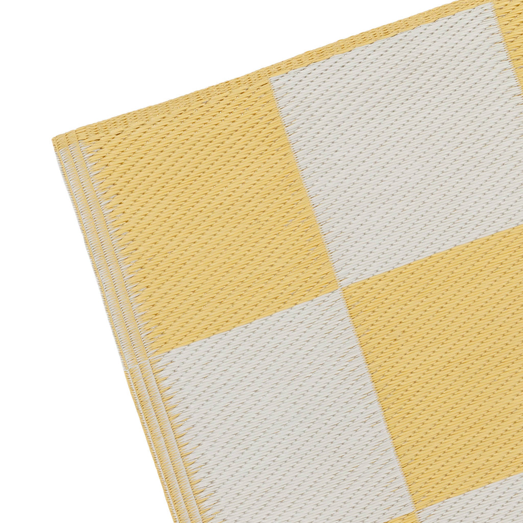 Checkerboard 120x180cm Outdoor 100% Recycled Rug Yellow: Yellow / 120 x 180cm