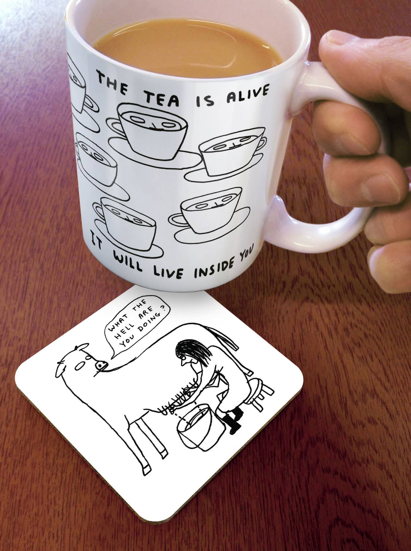 Funny Gift David Shrigley Coaster - What The Hell