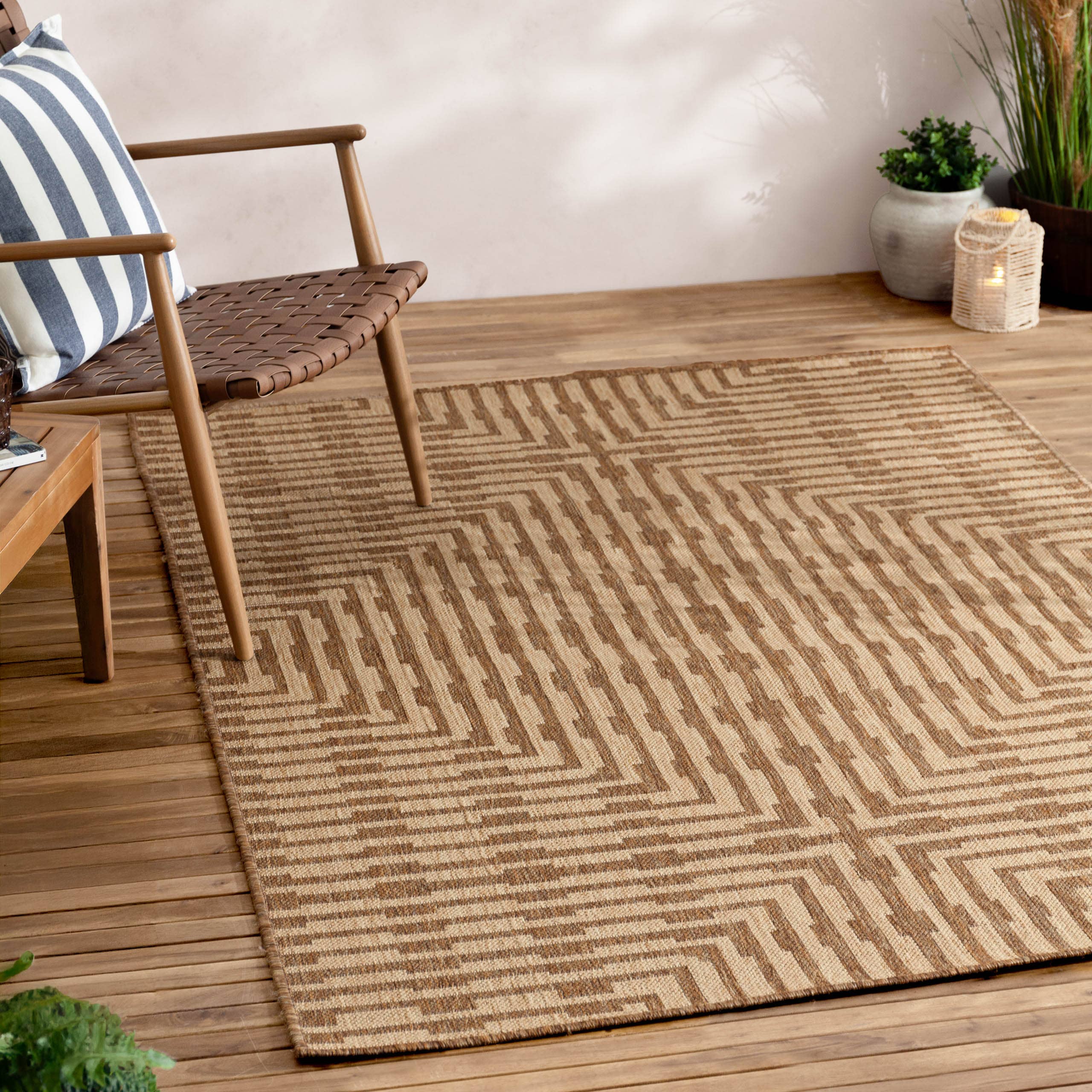 Sandown Jute Effect Indoor/Outdoor Rug Natural: Natural / 120 x 170cm