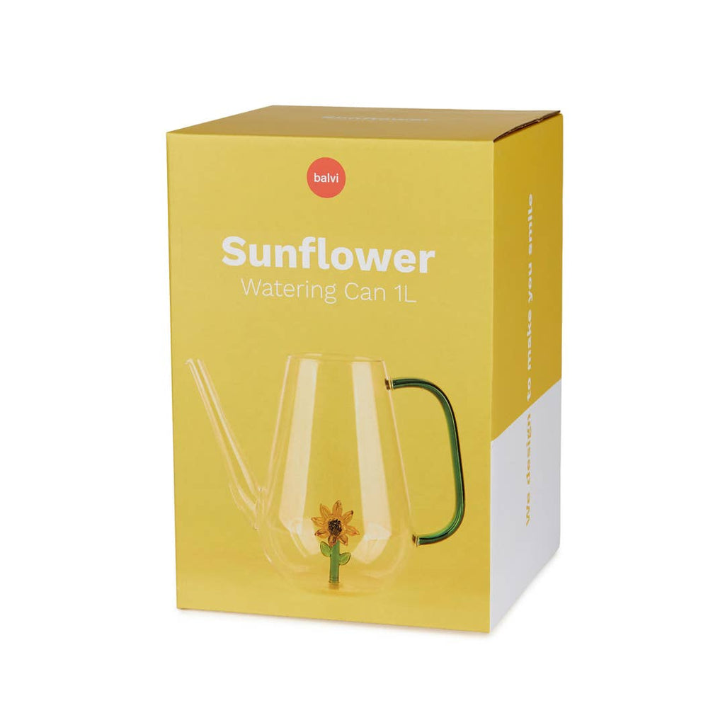 Balvi Botanical Glass Watering Can | 1L Sunflower