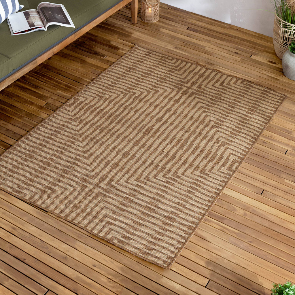 Sandown Jute Effect Indoor/Outdoor Rug Natural: Natural / 120 x 170cm