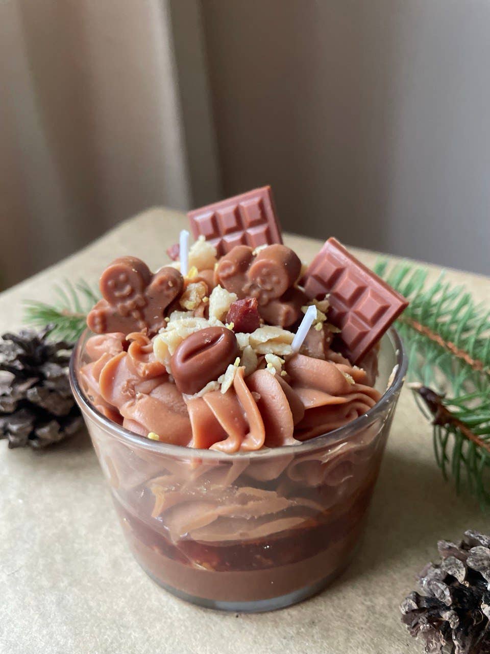 Coffee & Chocolate Shortcake Dessert Candle