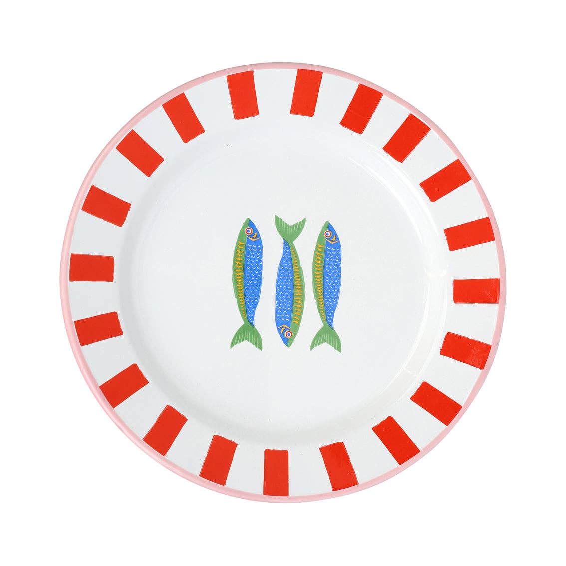 Sardine Fish Enamel Plate - 20cm | Summer Dinner Plates |