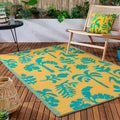 Marula Outdoor/Indoor 100% Recycled Outdoor Rugs Yellow/Teal: Yellow/Teal / 120 x 180cm