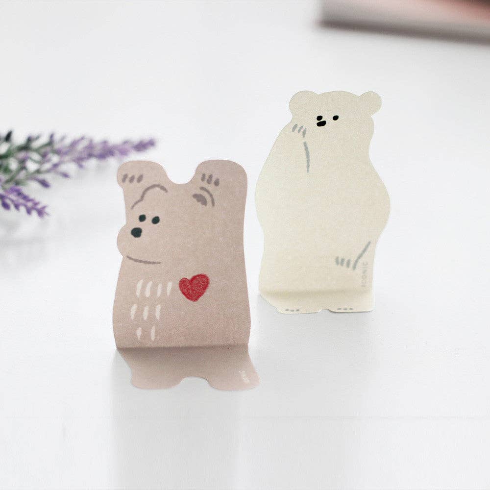 Iconic Animal Design Sticky Note: Brown Bear
