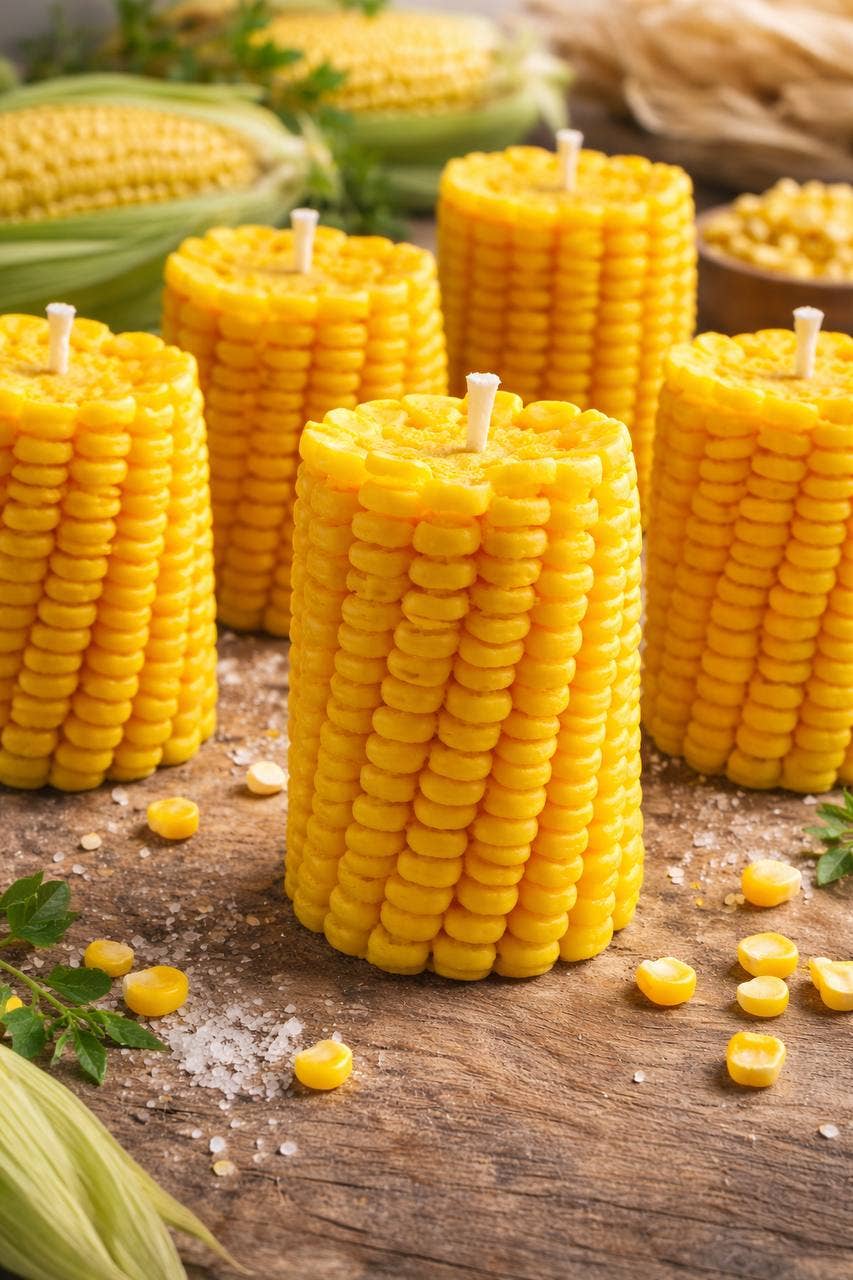 Realistic Corn candle - bees wax, home decor