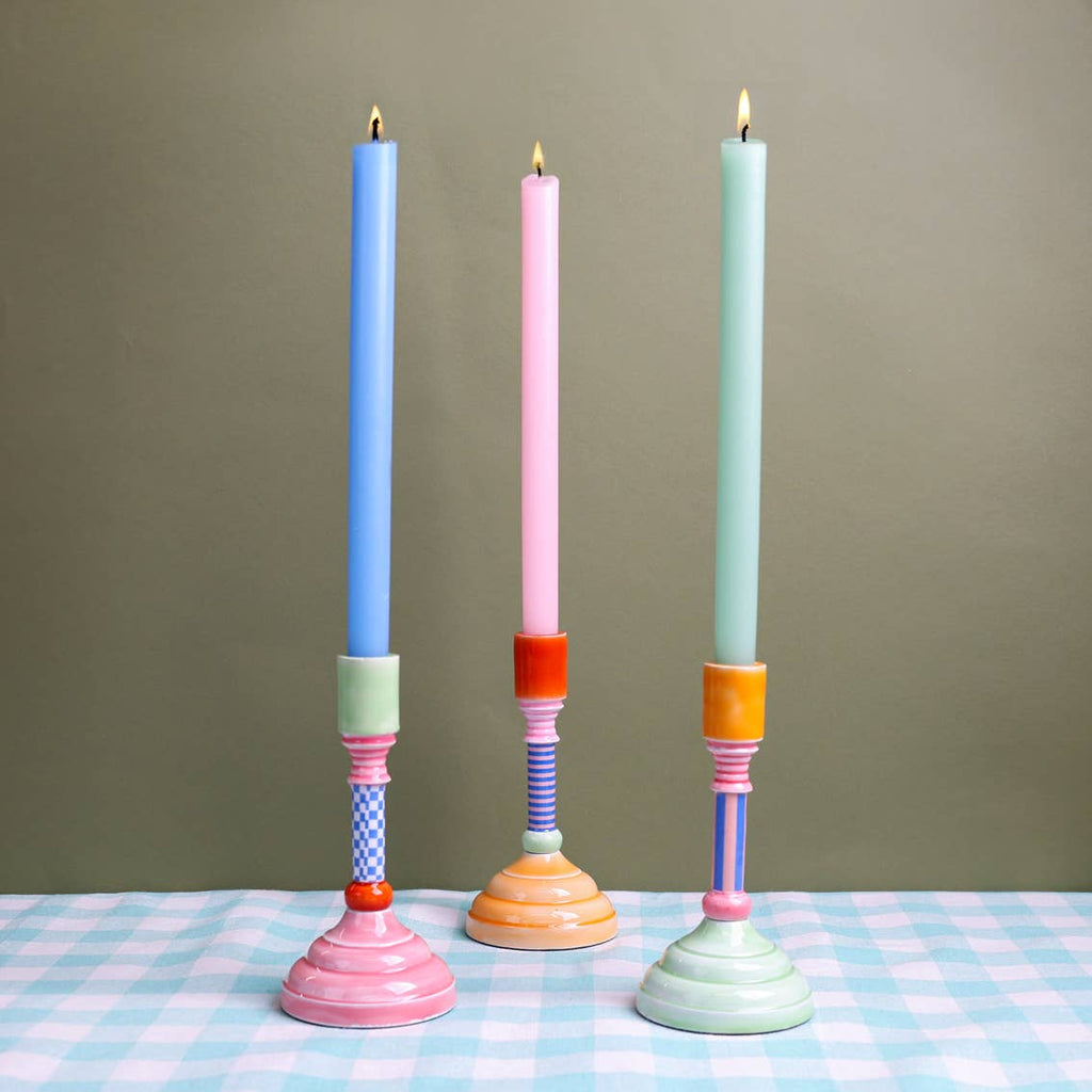 Enamel Candle Holder - 18cm | Summer Home Decor Gifts |