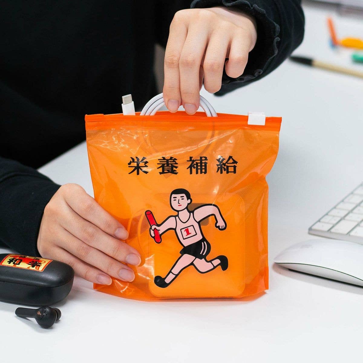 Hightide New Retro Zipper Bag M (Pack of 6): Orange (Nutrition)