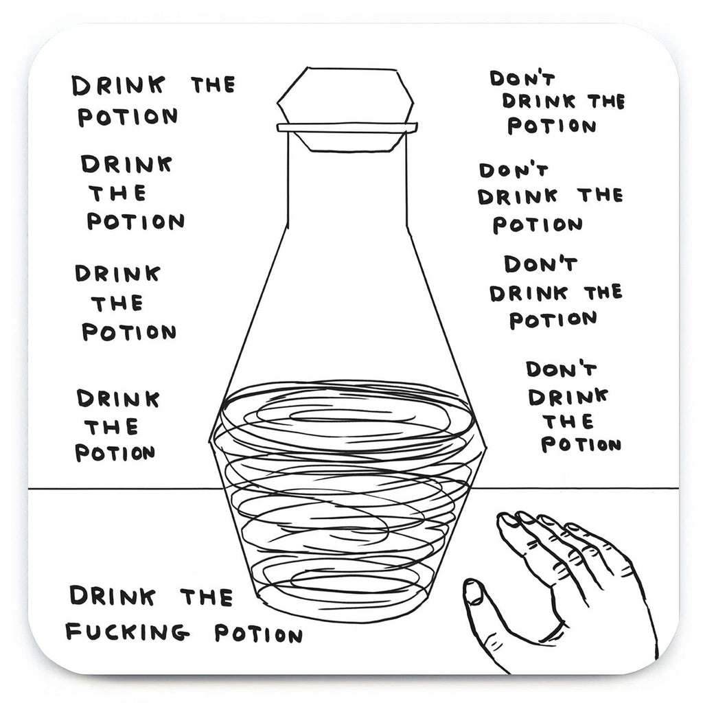 Sale Funny Gift David Shrigley Coaster - Drink The Potion