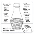Sale Funny Gift David Shrigley Coaster - Drink The Potion