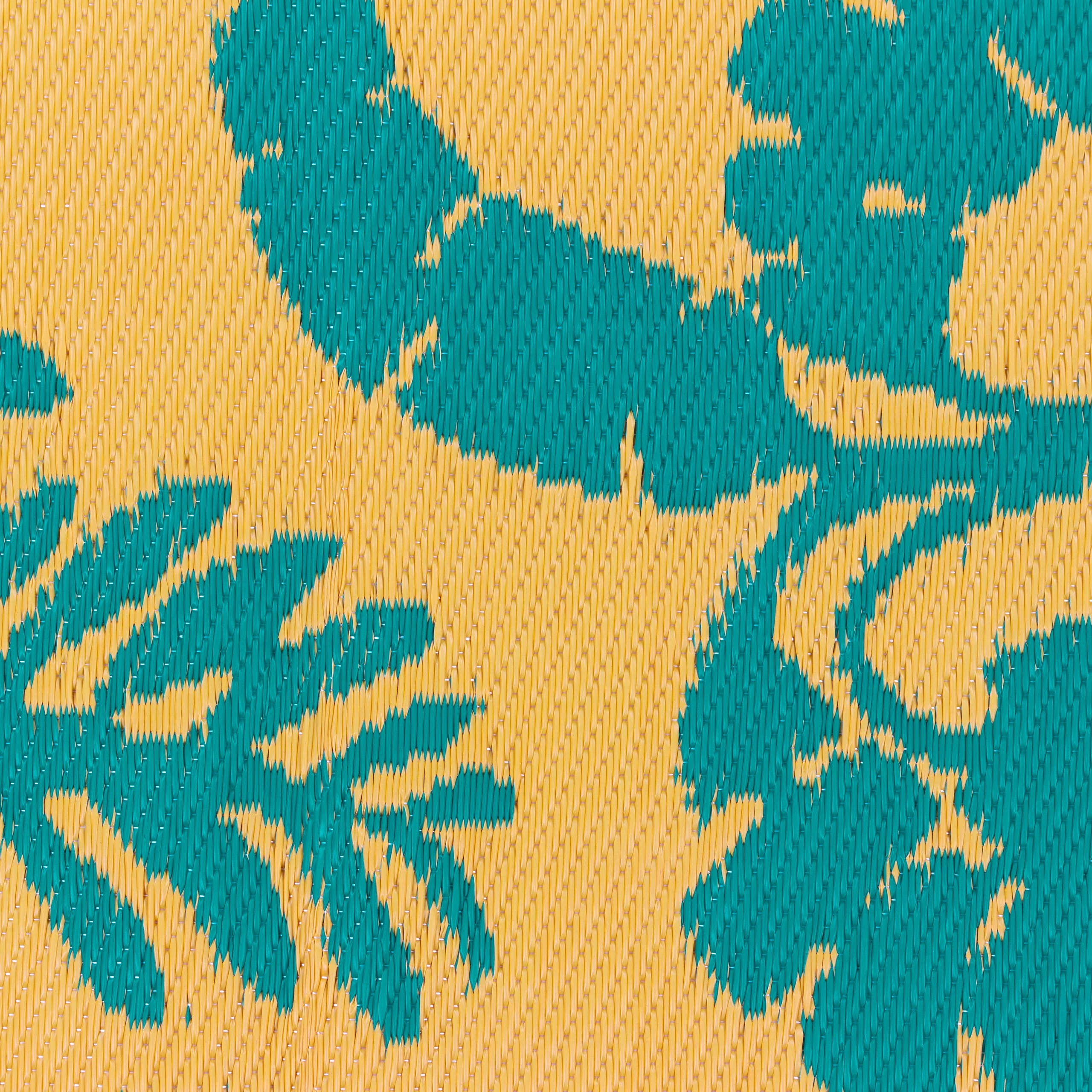 Marula Outdoor/Indoor 100% Recycled Outdoor Rugs Yellow/Teal: Yellow/Teal / 120 x 180cm