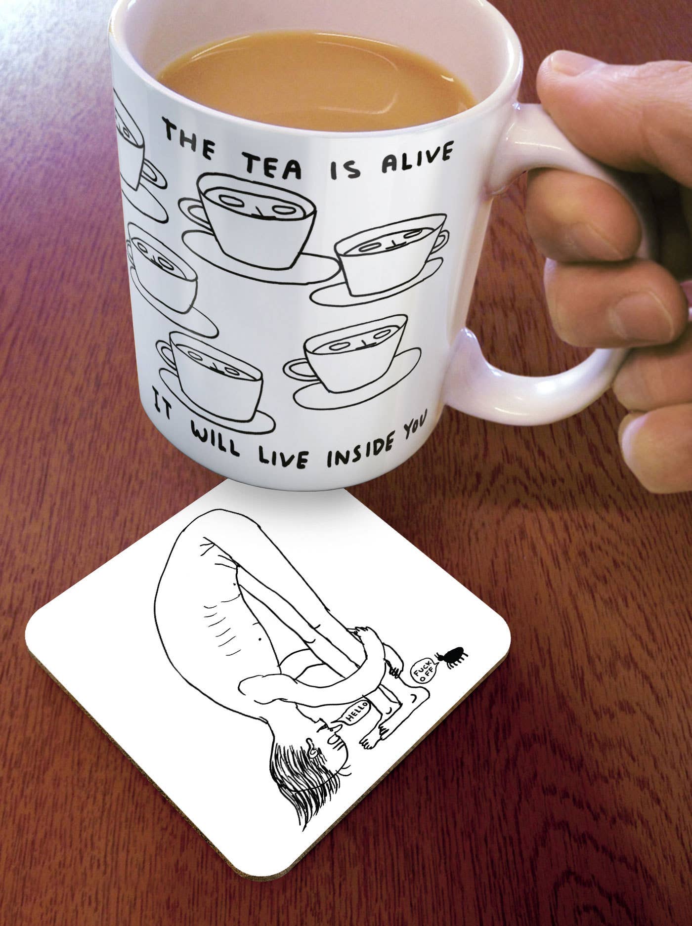 Sale Funny Gift David Shrigley Coaster - Hello Ant