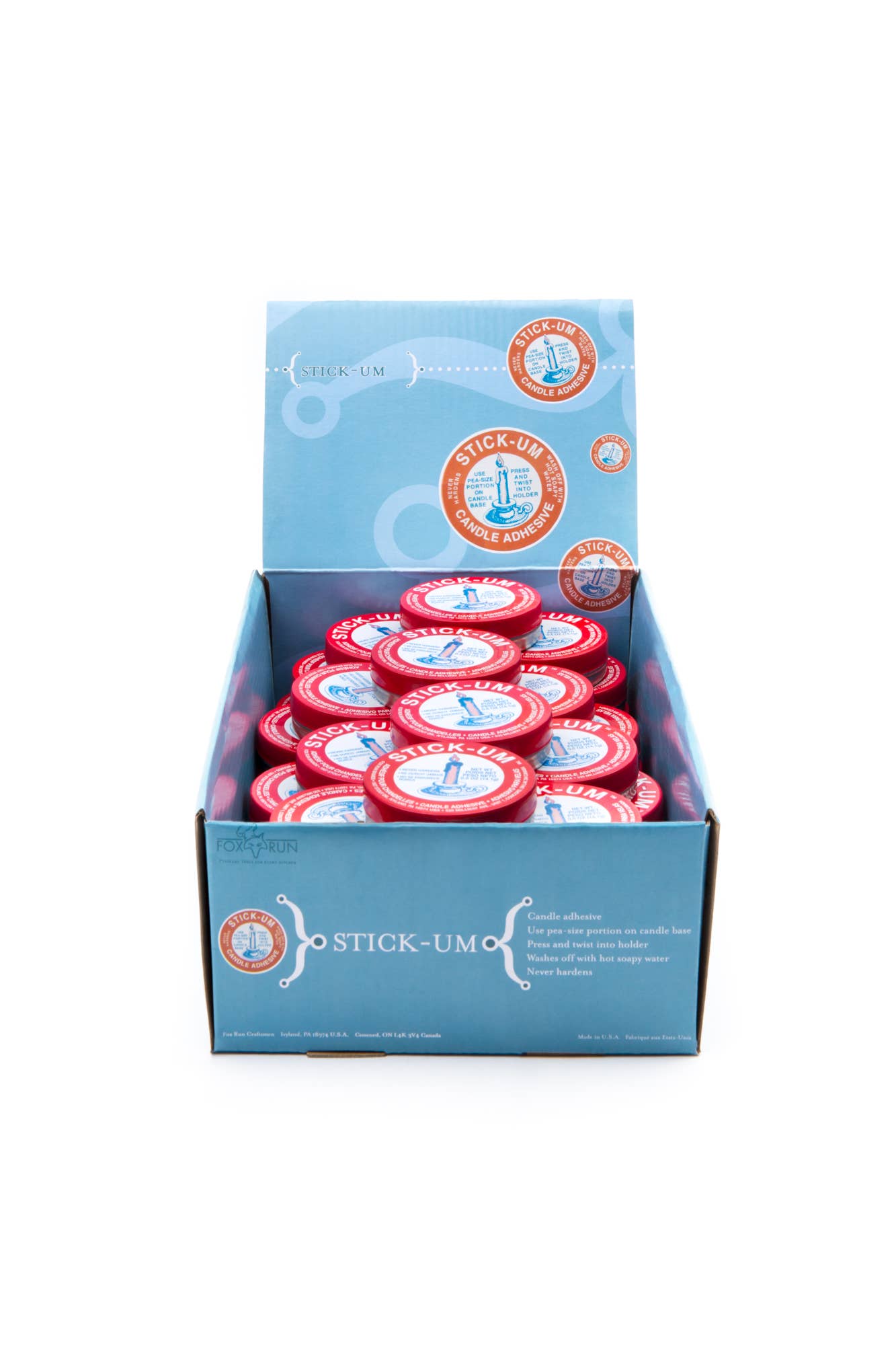 Fox Run Stick-Um Candle Adhesive, 0.5-Ounce, Display of 12