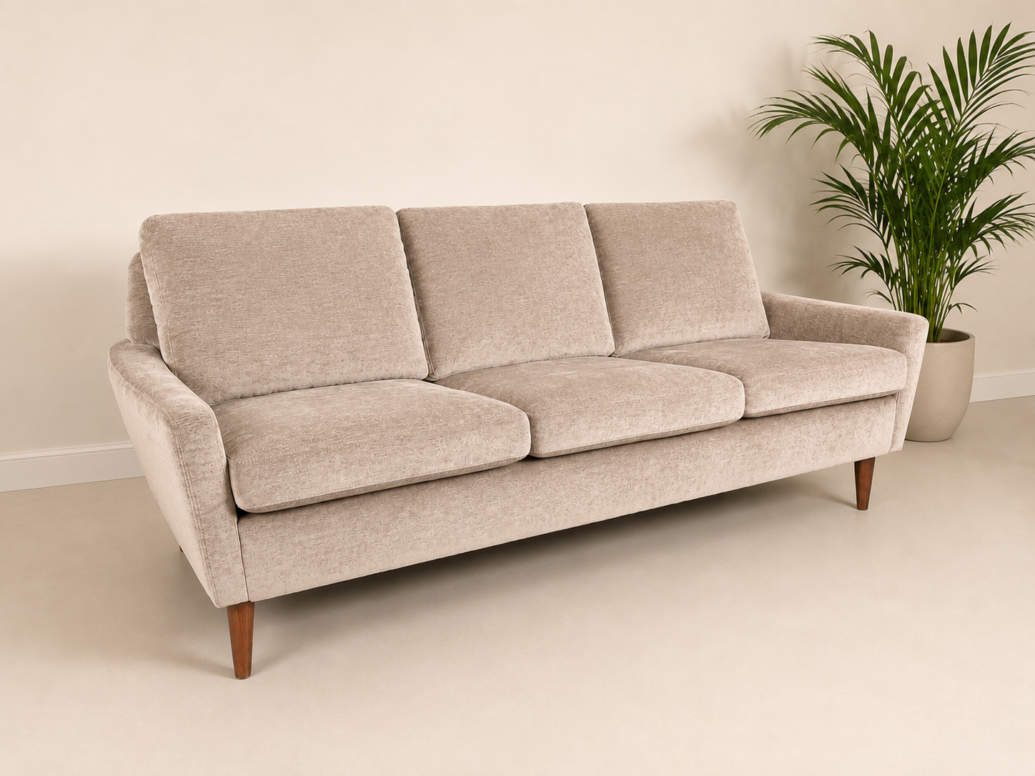 Danish 3 Seat Settee Mid Century 1960s New Upholstery